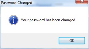 Changing the ONE password - Success