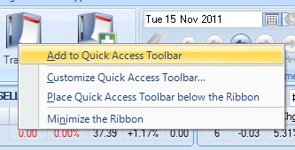 Add Button o Quick Access Toolbar