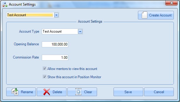 Account Setting on Account section of Home Ribbon