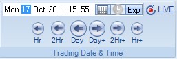 Configured Trading Date Time display