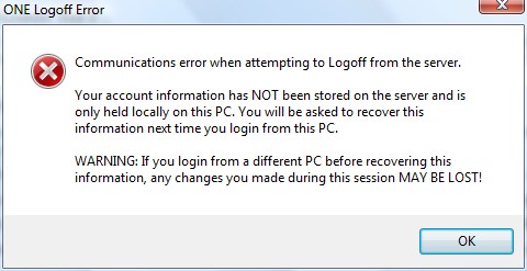 Error in Logging Out